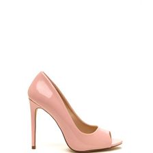 Incaltaminte Femei CheapChic Peep Show Faux Patent Leather Pumps Blush