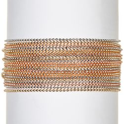 Natasha Accessories Tri-Tone Ball Chain Bracelet GOLD