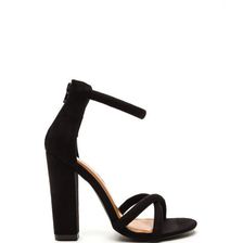 Incaltaminte Femei CheapChic X Game Faux Suede Chunky Heels Black
