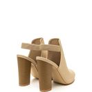 Incaltaminte Femei CheapChic Top To Bottom Chunky Peep-toe Mule Heels Beige