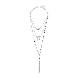Lucky Brand Lucky Layer Ruby Necklace Silver