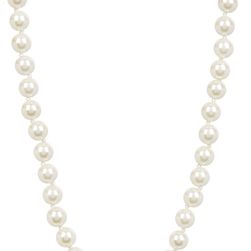 Givenchy Simulated Pearl Collar Necklace SILVER