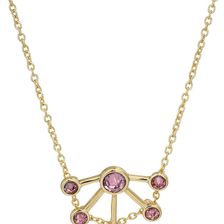 Rebecca Minkoff Gem Stone Fan Pendant Necklace Gold/Purple