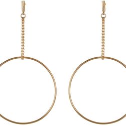 14th & Union Chain Drop Hoop Earrings GOLD