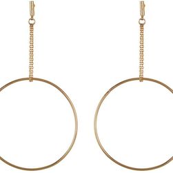 14th & Union Chain Drop Hoop Earrings GOLD