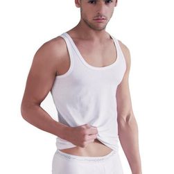 Maiou talii mari barbati, alb, din bumbac, Uniconf