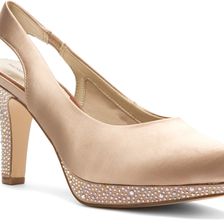 Ros Hommerson Sadie Champagne Satin/Rhinestones