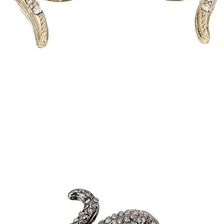 Betsey Johnson Snake Stud Earrings and Stretch Ring Set Crystal