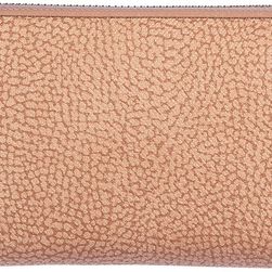 Borbonese Leather Coin Case Holder Vintage Pink
