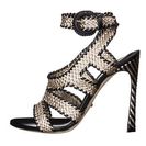 Incaltaminte Femei Sergio Rossi Antibes PlatinumBlack Braided Leather