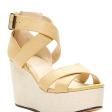 Incaltaminte Femei Michael Antonio Gem Platform Wedge Sandal Natural
