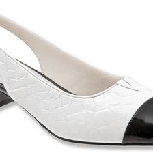 Trotters Dea White/Black Python/Pearlized Patent