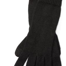 Ralph Lauren Monogram Touch Screen Gloves Black/Dk Charcoal