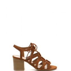 Incaltaminte Femei CheapChic Day Tripping Lace-up Chunky Block Heels Chestnut