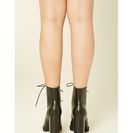Incaltaminte Femei Forever21 Lace-Up Ankle Booties Black