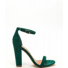 Incaltaminte Femei CheapChic Cushy Lifestyle Chunky Faux Suede Heels Green