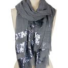 Accesorii Femei Saachi Grey Wool Simply Striped Sequins Wrap No Color