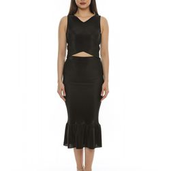 Top negru, plisat, cu decolteu in V, Emily G