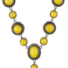 Eye Candy Los Angeles Yellow Stone Statement Necklace METALLIC