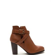 Incaltaminte Femei CheapChic Love Factory Faux Leather Chunky Booties Chestnut