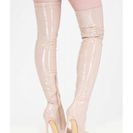 Incaltaminte Femei CheapChic Long Story Chic Faux Patent Boots Nude