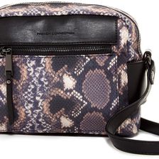French Connection June Faux Leather & Nylon Crossbody PYTHON PRT