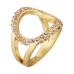 Vince Camuto Dainty Open Pave Ring Worn Gold/Light Peach Pave
