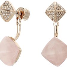 Michael Kors Blush Rush Semi Precious Pave Pyramid Stud Earrings Rose Gold/Blush/Clear