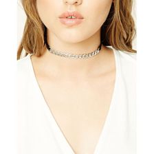 Bijuterii Femei Forever21 Faux Suede Chain Choker Bsilverblack