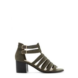 Incaltaminte Femei Forever21 Faux Suede Caged Heels Olive