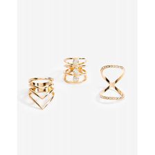 Bijuterii Femei CheapChic Laura Love Caged Ring Set Met Gold