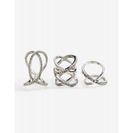 Bijuterii Femei CheapChic Batia Caged 3pc Ring Set Met Slvr