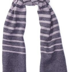 Ralph Lauren Striped Wool Blanket Scarf Lavendert/Purple Heather