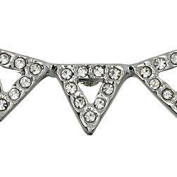 Rebecca Minkoff Three Triangle Button Earrings Rhodium/Crystal