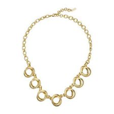 Bijuterii Femei Cole Haan Double Circle Frontal Necklace Brushed Gold