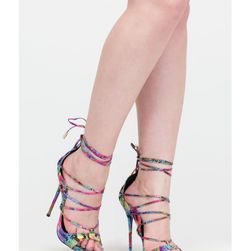 Incaltaminte Femei CheapChic Shopping Spree Scaled Lace-up Heels Multi
