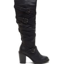 Incaltaminte Femei CheapChic Cross Off Faux Leather Boots Black