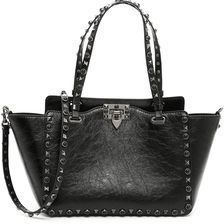 Valentino Garavani Rockstud Rolling Small Shopping Bag NERO