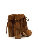 Incaltaminte Femei CheapChic Fancy Fringe Chunky Lace-up Booties Camel
