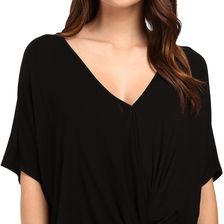 Culture Phit Aziza Knot Detail Short Sleeve Top Black