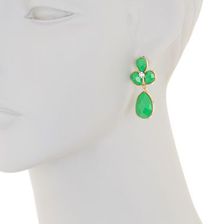 Bijuterii Femei Natasha Accessories Crystal Faceted Teardrop Dangle Earrings GREEN