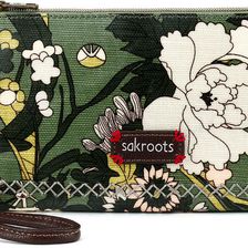 Sakroots Artist Circle Charging Wristlet Olive Flower Power