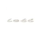 Bijuterii Femei Forever21 Rhinestone Cutout Ring Set Silverclear