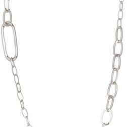 14th & Union Long Multi-Link Station Necklace RHODIUM