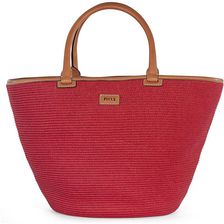 Emilio Pucci Large Red Woven Raffia Tote Handbag N/A