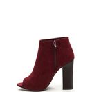 Incaltaminte Femei CheapChic Not A Peep Faux Nubuck Booties Burgundy