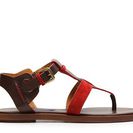 Incaltaminte Femei Ralph Lauren Collection Reesa Leather and Suede Flat Sandal Brown