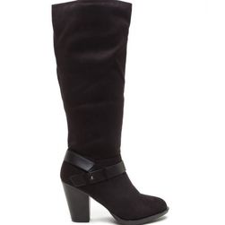 Incaltaminte Femei CheapChic Mane Event Faux Suede Riding Boots Black