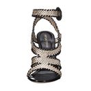 Incaltaminte Femei Sergio Rossi Antibes PlatinumBlack Braided Leather