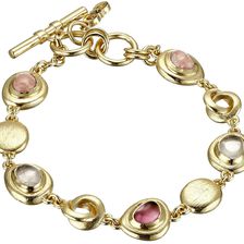 Cole Haan Stone Line Bracelet Gold/Rose Quartz/Rhodochrosite/Dark Pink